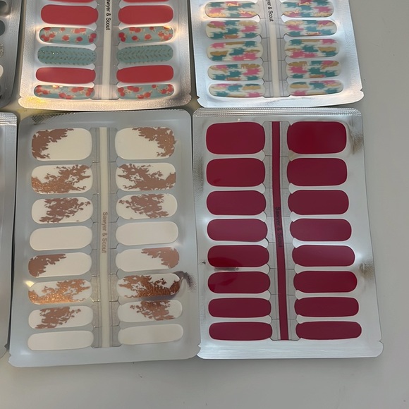 12 Sheets of Nail Wraps or Stickers- Solid & Patterns-Peel off after 7-10 days - Picture 3 of 6